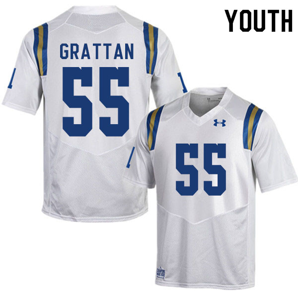 Youth #55 Paul Grattan UCLA Bruins College Football Jerseys Sale-White